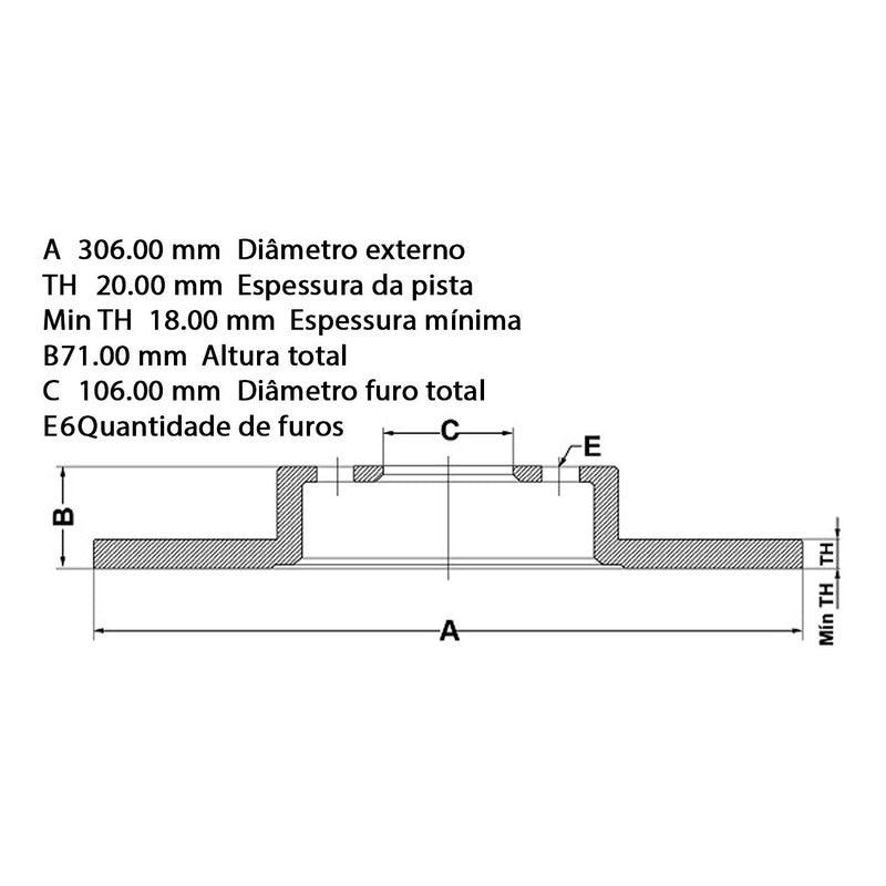 Disco De Freio Par Traseiro Troller T4 2003 Fremax Bd1033