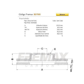 Disco De Freio Dianteiro Subaru Tribeca 3.6 2008 A 2012