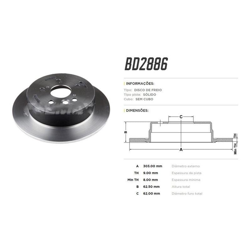 Disco Freio Chery Tiggo 2.0 2009/2015 Tras. Solido - (par)