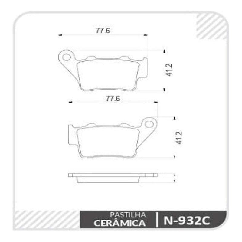 Pastilha Freio Ceramica Traseira Bmw F 800 Gs Cobreq N932c